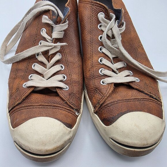 Converse Jack Purcell Mens size 13 Brown Leather Sneaker Shoes Casual Walking - Picture 10 of 13